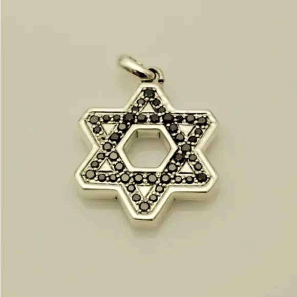 David Yurman Other - David Yurman Sterling Silver Black Diamond Star of David Pendant